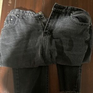 SHEIN Black High Rise Jeans Straight-Leg